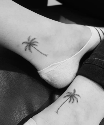 Minimalist paper airplane matching tattoos for best