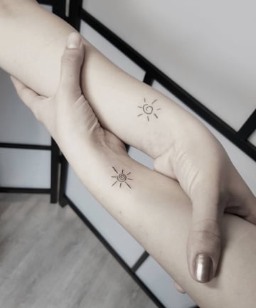 BFF Tattoos: Swirling Suns