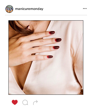 Mani of the Week: Two-Toned Deep Red Nails  