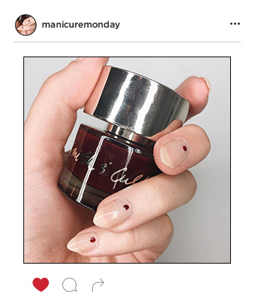 Mani of the Week: Barely There Cranberry Dots   