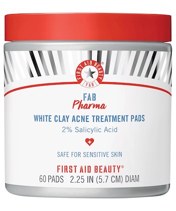 First Aid Beauty FAB Pharma White Clay Acne Treatment Pads 2% Salicylic Acid, $30