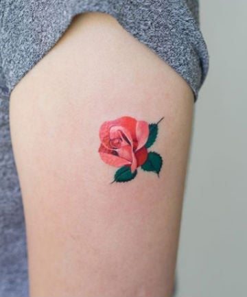 Vibrant Rose Tattoo