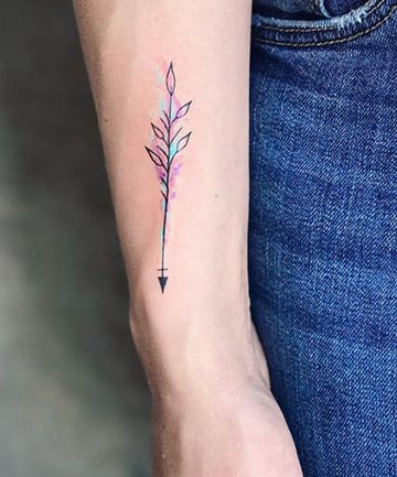 Watercolor Arrow Tattoo