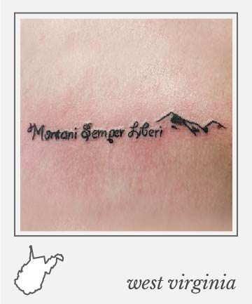 West Virginia, 50 Tasteful State Tattoos to Remind You of Your Roots