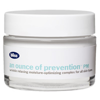 Bliss An Ounce of Prevention PM, Wrinkle Relaxing Moisture Optimizing Complex