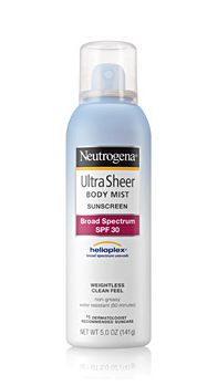 Neutrogena Ultra Sheer Body Mist Sunscreen Broad Spectrum SPF 30