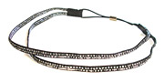 Dominique Duval Skinny Beaded Double Strap Headband