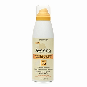 Aveeno Continuous Protection SPF 70 Sunblock Spray
