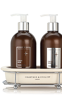 Crabtree & Evelyn Cacao Noir Hand Wash and Hand Lotion Caddy