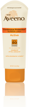 Aveeno Continuous Protection ACTIVE Sunblock Lotion with SPF 50 for Face