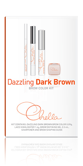 Chella Dazzling Dark Brown Eyebrow Color Kit