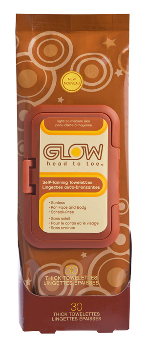 Global Beauty Care GLOW Head to Toe Self-Tanning Towlettes- Light to Medium Skin