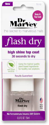 Dr. Marvey's Flash Dry: High Shine Top Coat, 30 Seconds to Dry