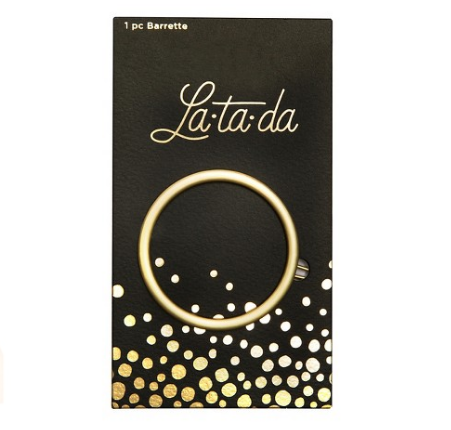 La-ta-da Brushed Gold Circle Barrette