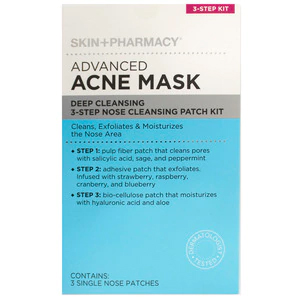 Skin + Pharmacy Advanced Acne Mask Deep Cleansing 3-Step Nose Cleansing Patch Kit