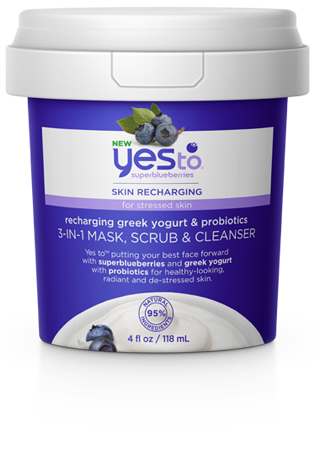 Yes To Superblueberries Recharging Greek Yogurt & Probiotics 3-in-1 Mask, Scrub & Cleanser
