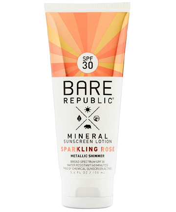 Bare Republic Mineral SPF 30 Rose Gold Shimmer Sunscreen Lotion - Sparkling Rose