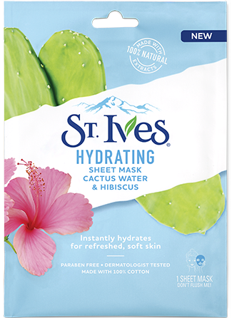 St. Ives Hydrating Cactus Water & Hibiscus Sheet Mask