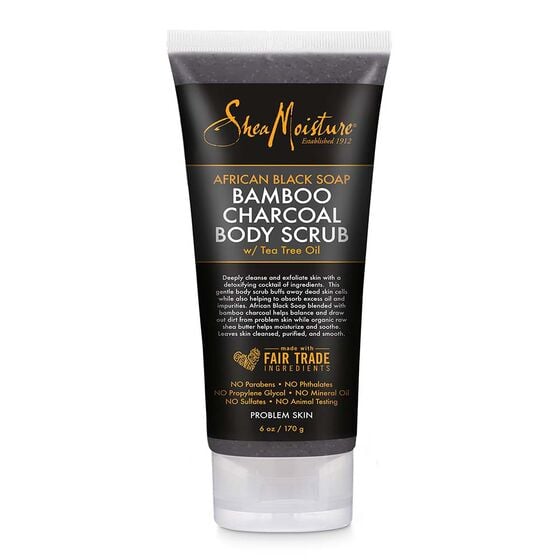 Shea Moisture African Black Soap Bamboo Charcoal Body Scrub with Tea Tree Oil