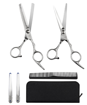 Elfina Hair Cutting Shears/Scissors and Professional Barber Thinning/Texturizing Set