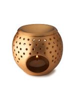 Bath & Body Works Slatkin & Co. Brushed Gold Dot-Pierced Oil Warmer