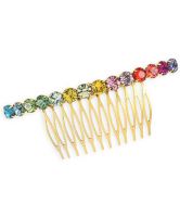 Lelet Rainbow Spectrum Swarovski Crystal Comb