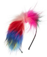 Bari Lynn Rainbow Royal Fox Fur Headband