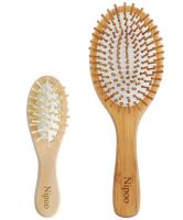 Nipoo Natural Wooden Paddle Hair Brush + Free Mini Travel Brush