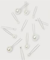 Lulus Extravagantly Elegant Silver Pearl Hair Pin Set
